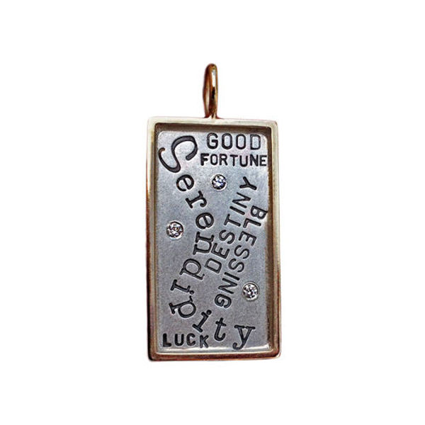Picture of Serendipity - Sterling Silver & 14K Gold Rimmed Rectangle Charm