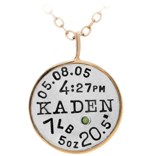 Picture of Silver with Gold Birth Stat Necklace